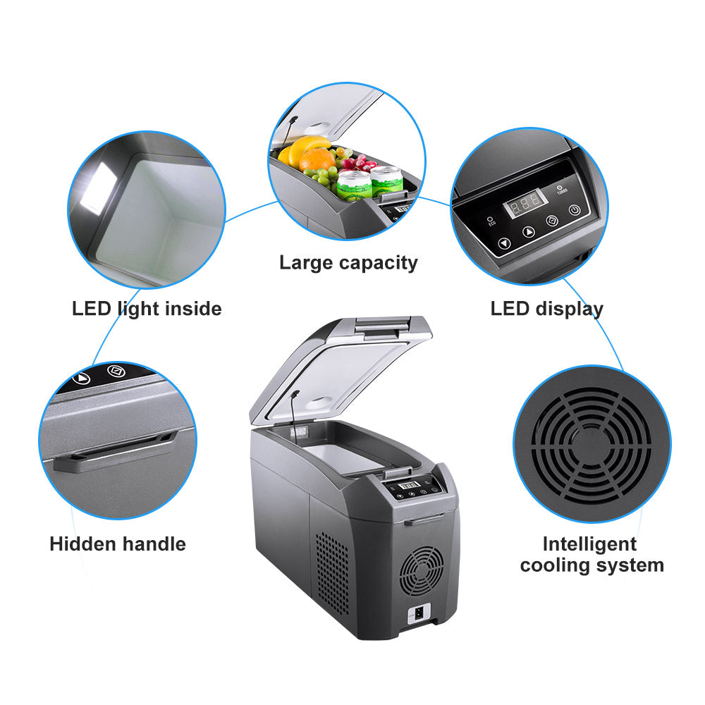 15QT, 15L Portable Refrigerator 12V Car Cooler Compressor Cooling -0.4℉~50℉ Home and Car Use