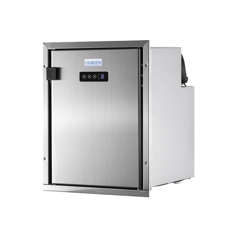 49QT (47L) Upright Built-in Refrigerator 12V Stainless steel with frame