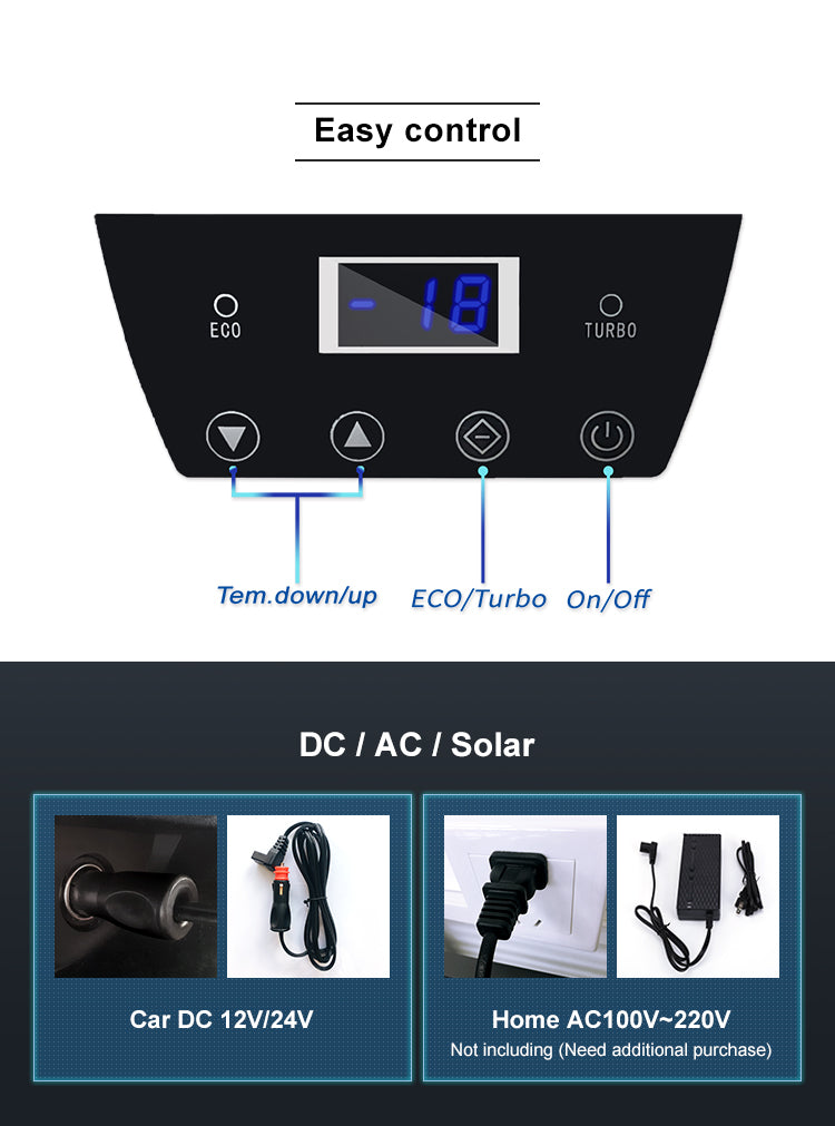 15QT, 15L Portable Refrigerator 12V Car Cooler Compressor Cooling -0.4℉~50℉ Home and Car Use