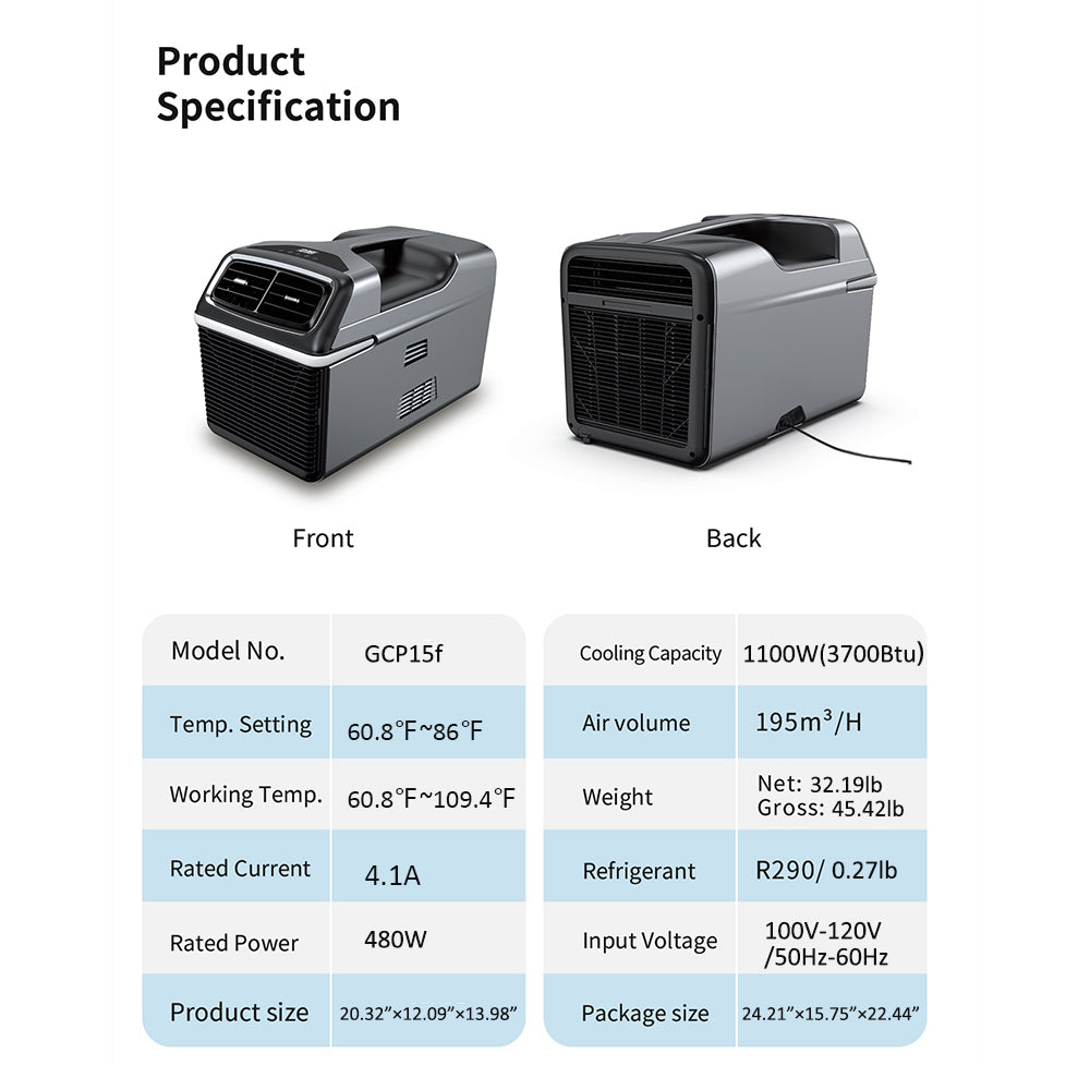 3700 BTU Portable 110V Tent Air Conditioner